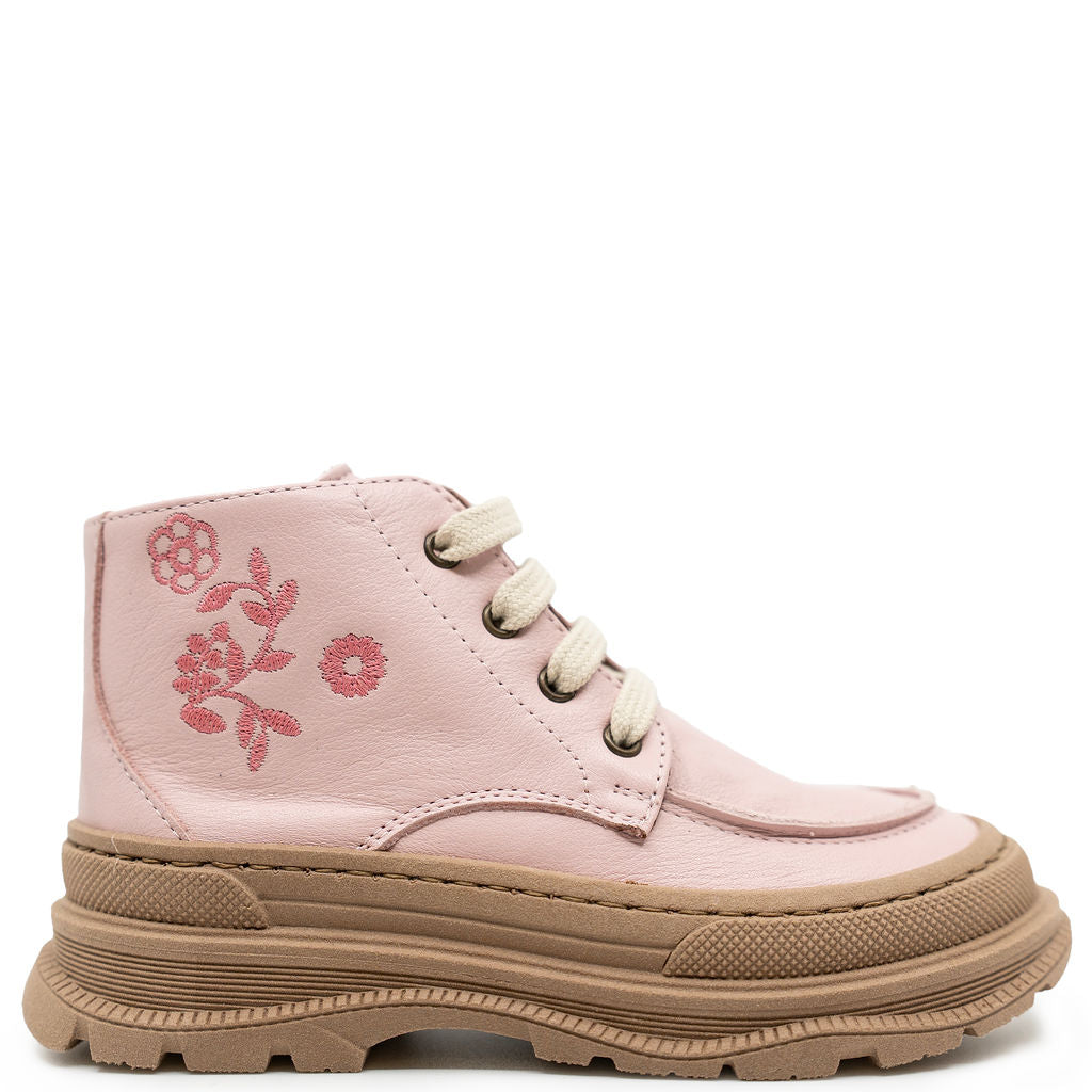 Pepe Dusty Rose Floral Lace Boot-Tassel Children Shoes
