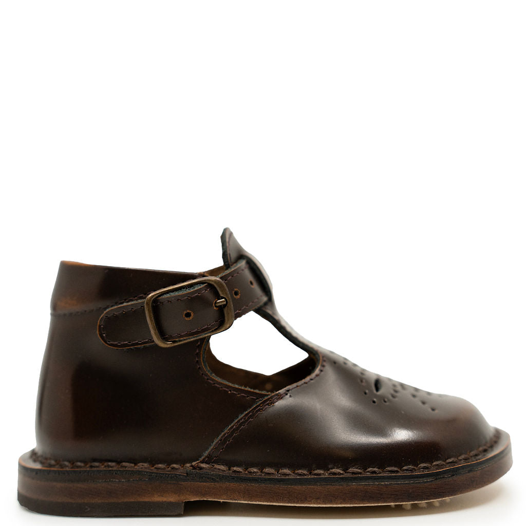 Pepe Mahogany T Strap Baby Bootie-Tassel Children Shoes