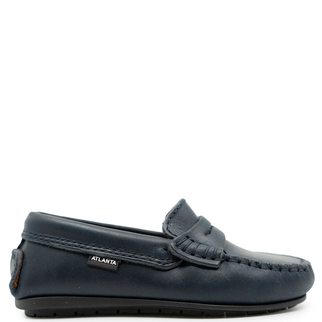 Atlanta Mocassin Blue Dark Penny Loafer-Tassel Children Shoes