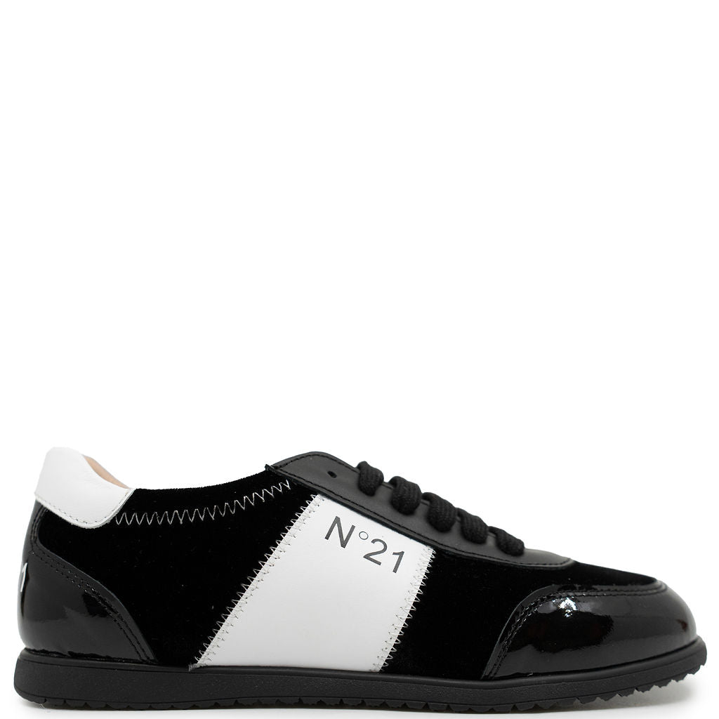 N°21 Black and White Racer Sneaker-Tassel Children Shoes