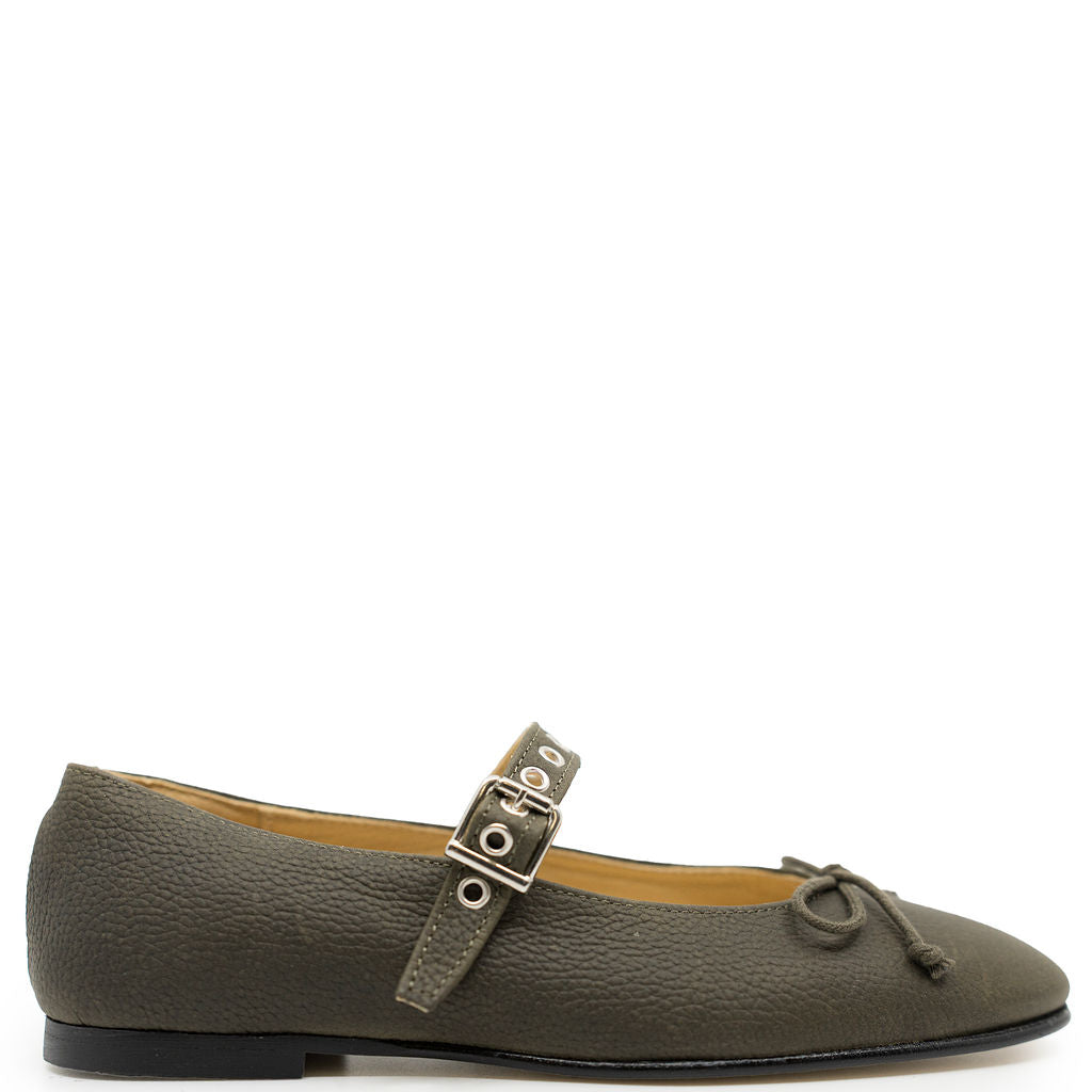 Spain+Co Khaki Buckle Flat-Tassel Children Shoes
