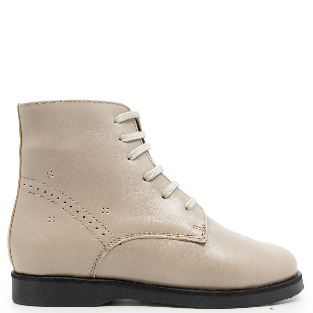 Spain+Co Greige Perf Bootie-Tassel Children Shoes