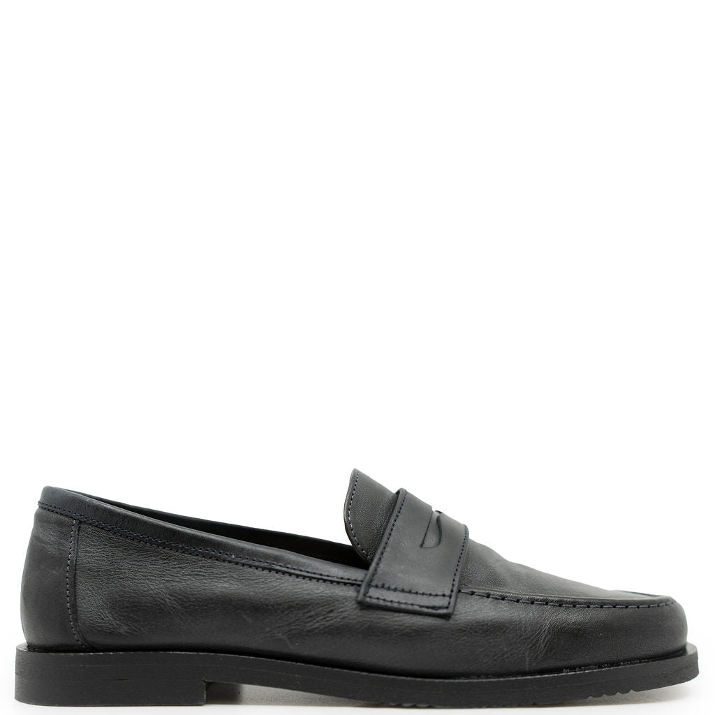 Papanatas Slate Gray Leather Penny Loafer-Tassel Children Shoes
