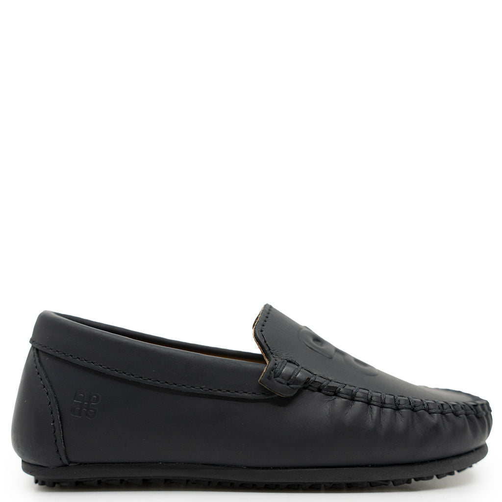 Porte Navy Embossed Rubber Loafer-Tassel Children Shoes