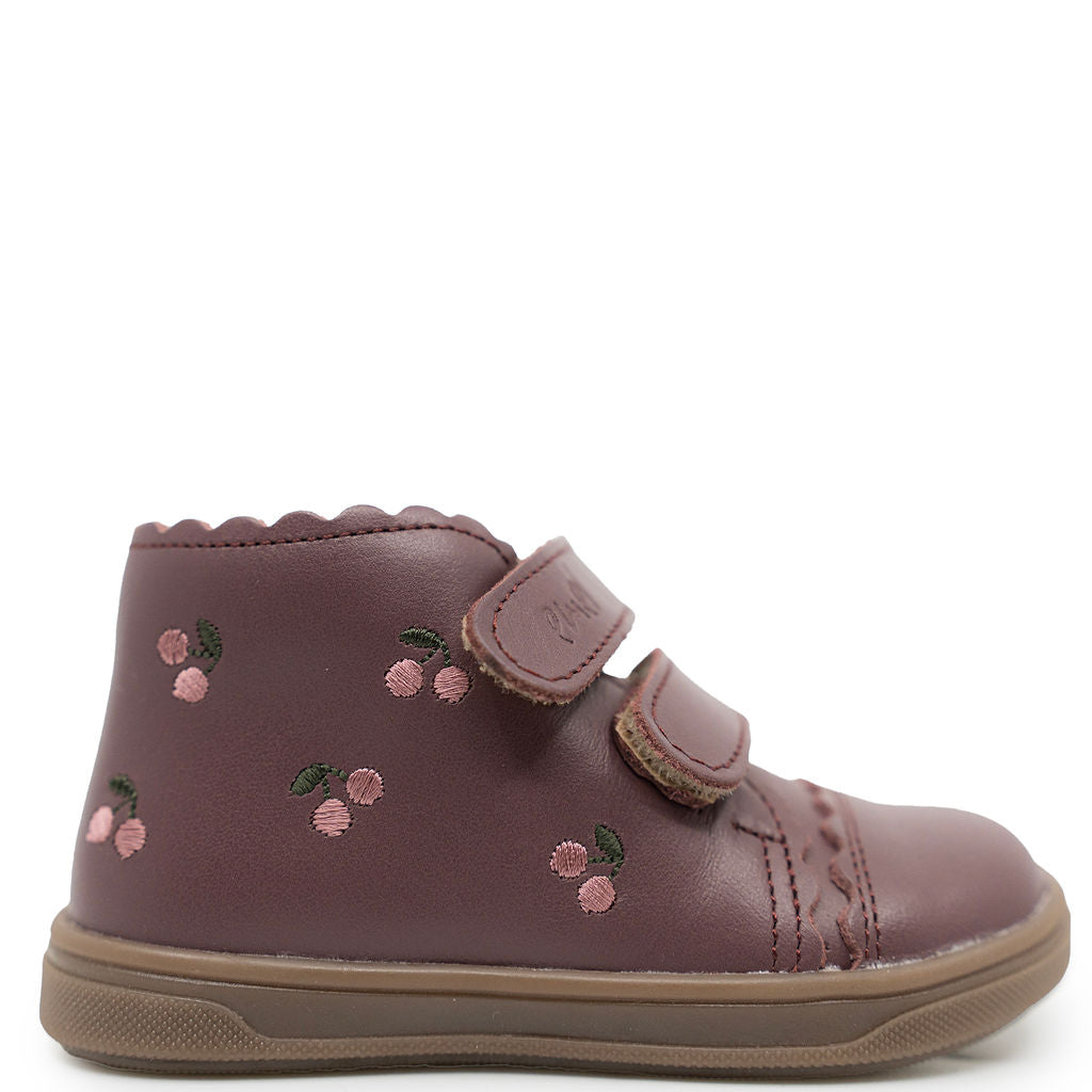 Emel Burgundy Cherry Scalloped Baby Sneaker-Tassel Children Shoes