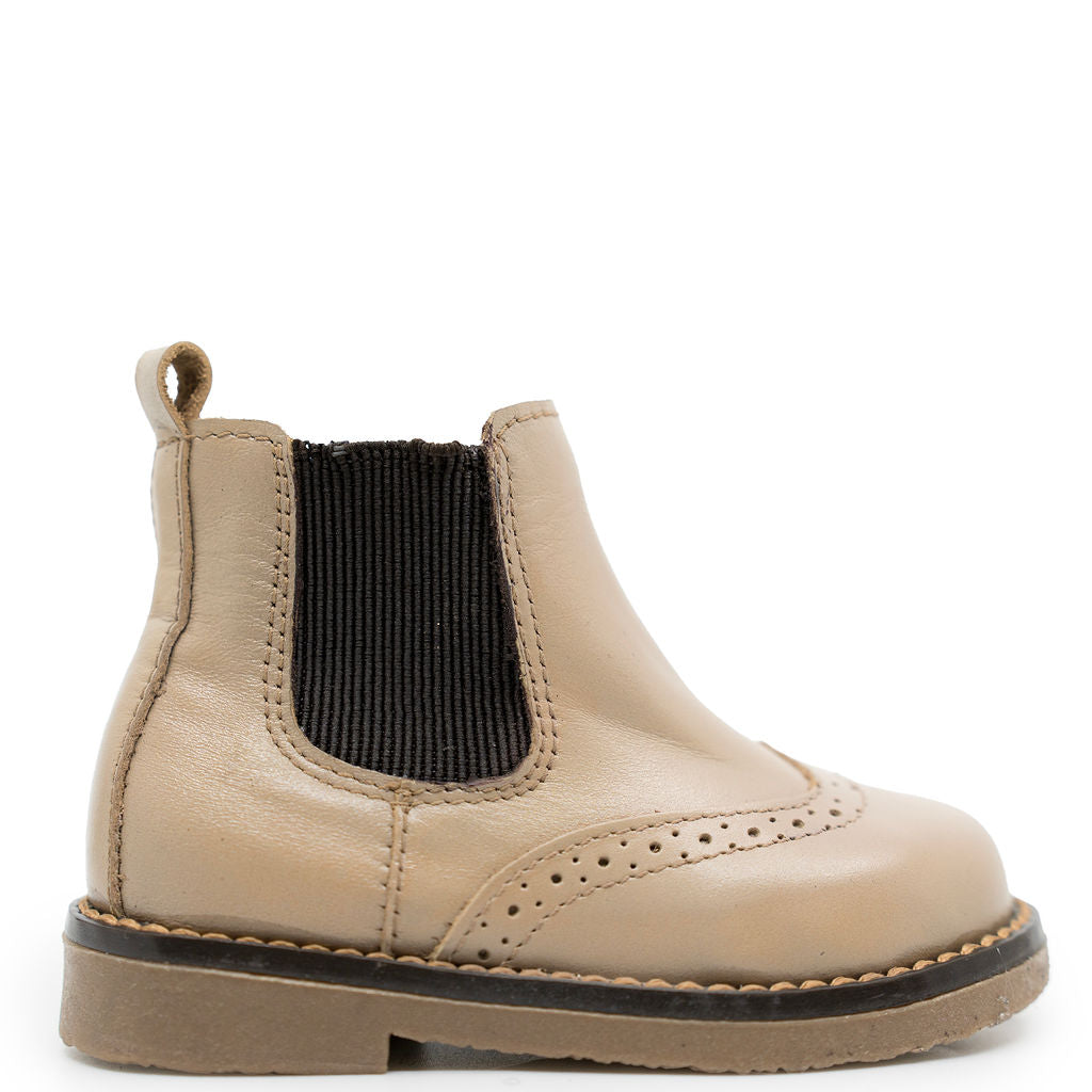 LMDI Beige Wingtip Boot-Tassel Children Shoes