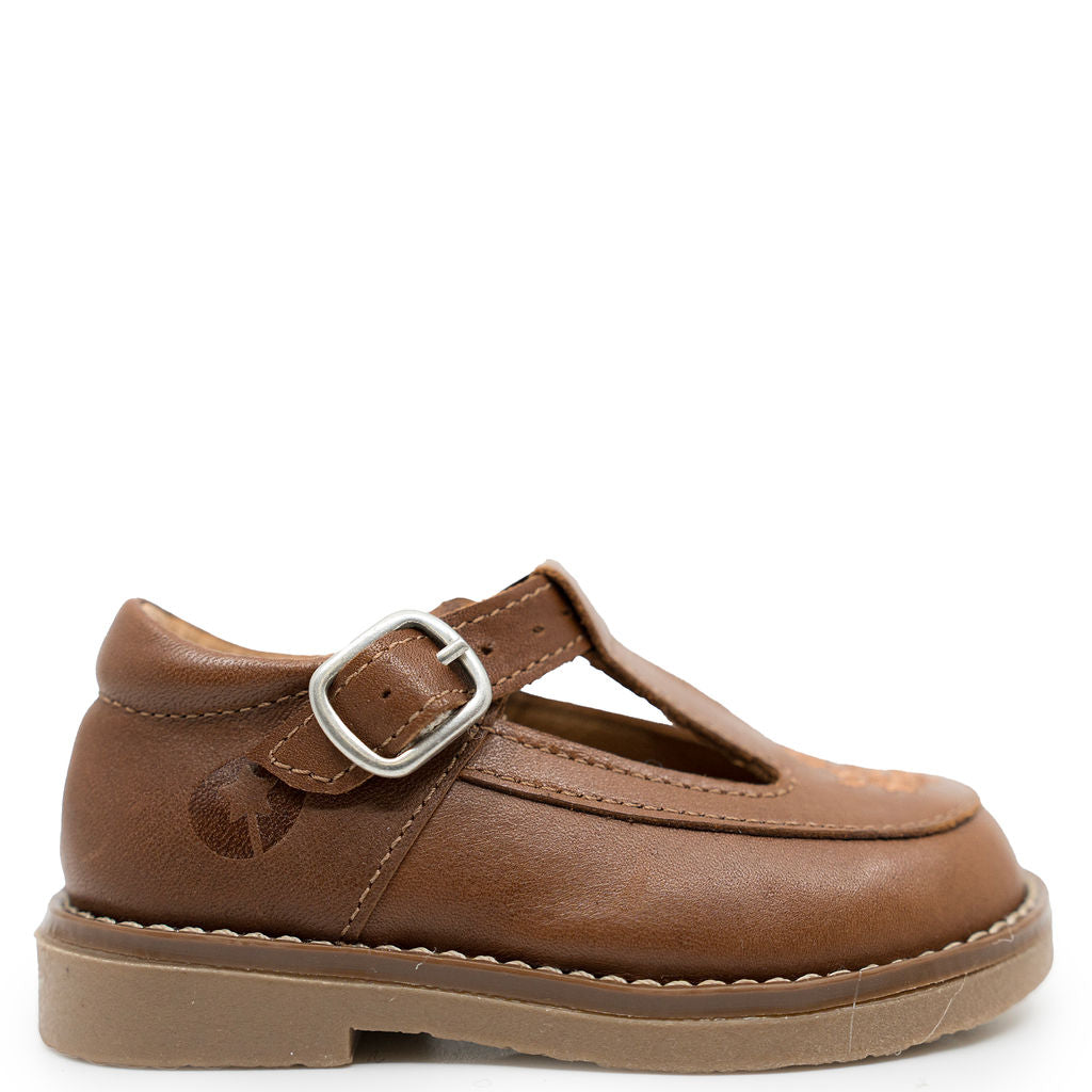LMDI Brown T Strap Loafer-Tassel Children Shoes