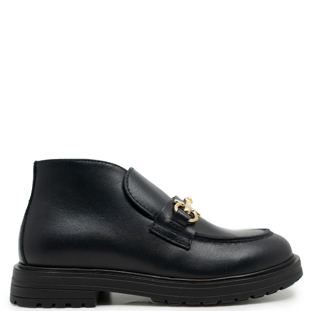 Rondinella Navy Buckle Dress Bootie-Tassel Children Shoes
