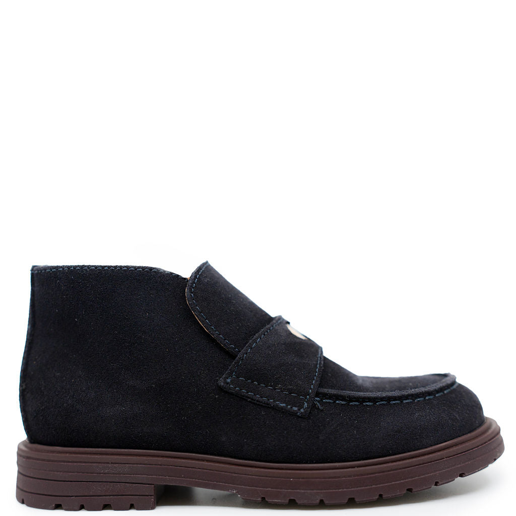 Rondinella Navy Suede Heart Bootie-Tassel Children Shoes