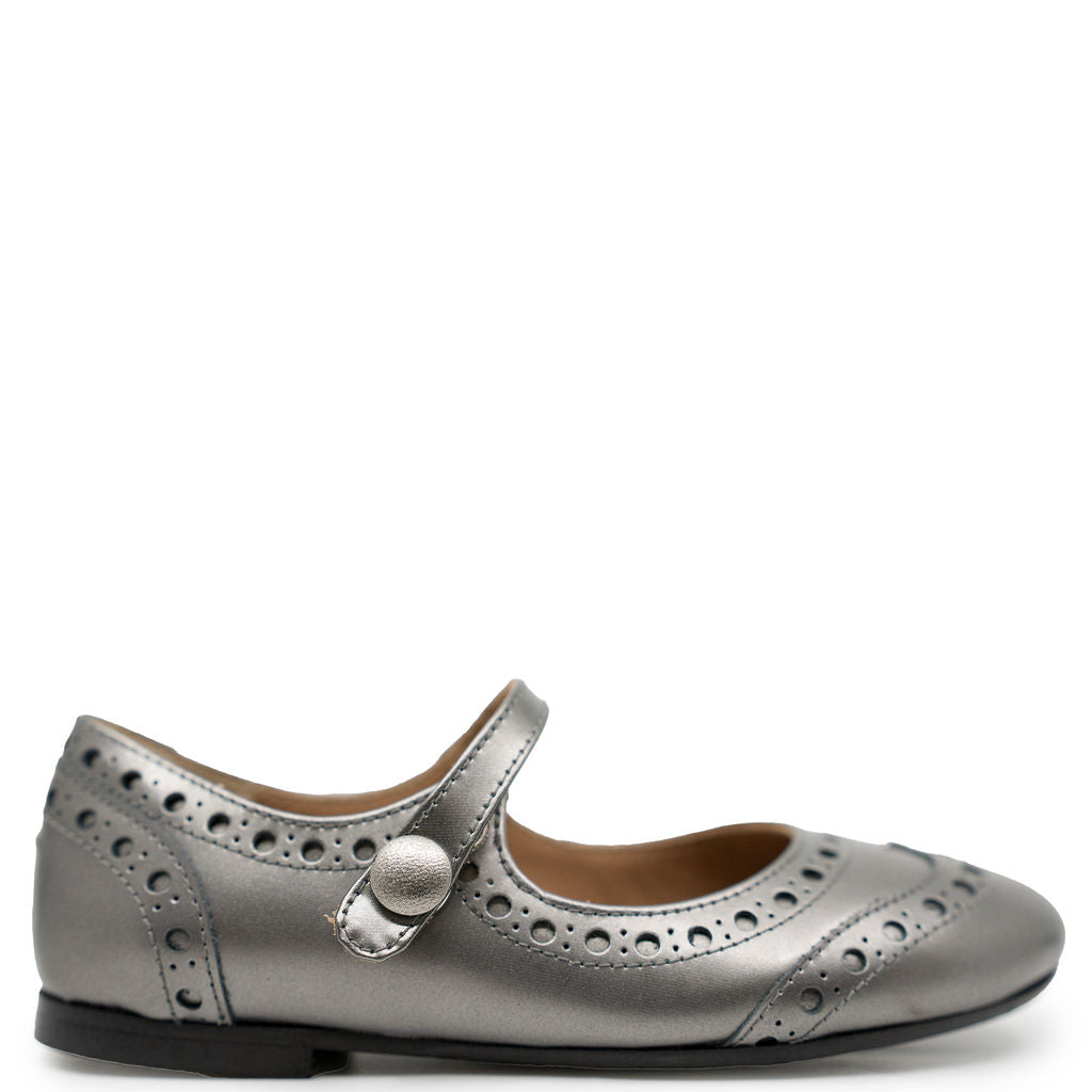 Papanatas Metal Antik Wingtip Mary Jane-Tassel Children Shoes