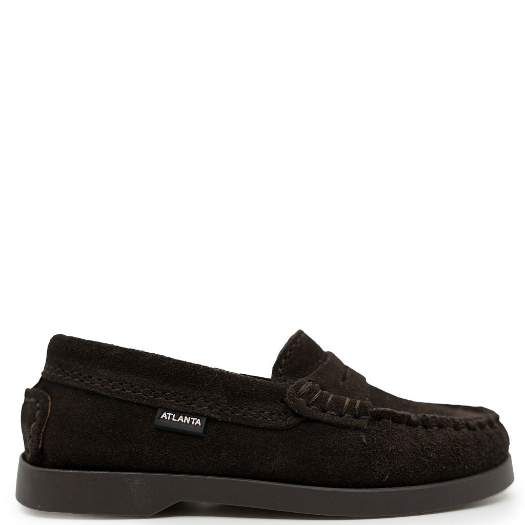 Atlanta Mocassin Dark Brown Suede Penny Loafer-Tassel Children Shoes