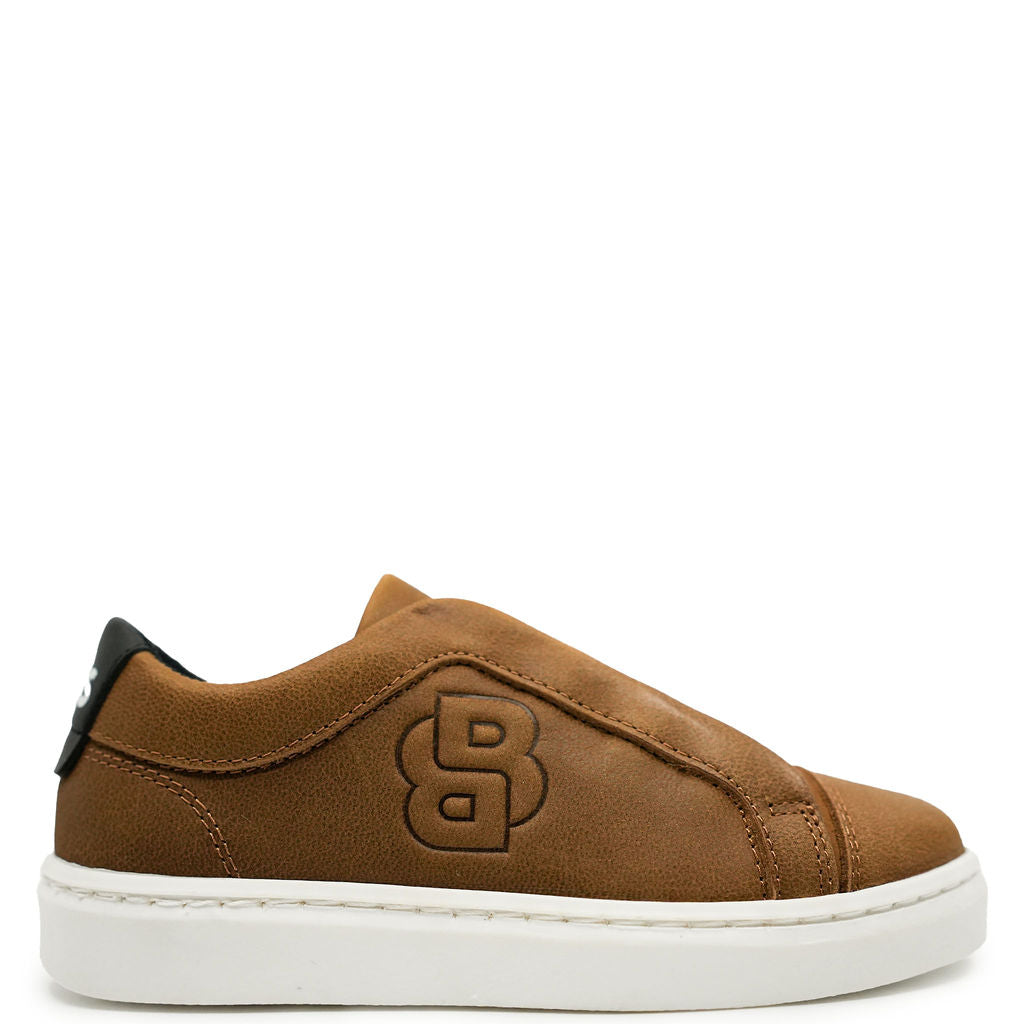 Hugo Boss Brown Leather B Elastic Sneaker-Tassel Children Shoes