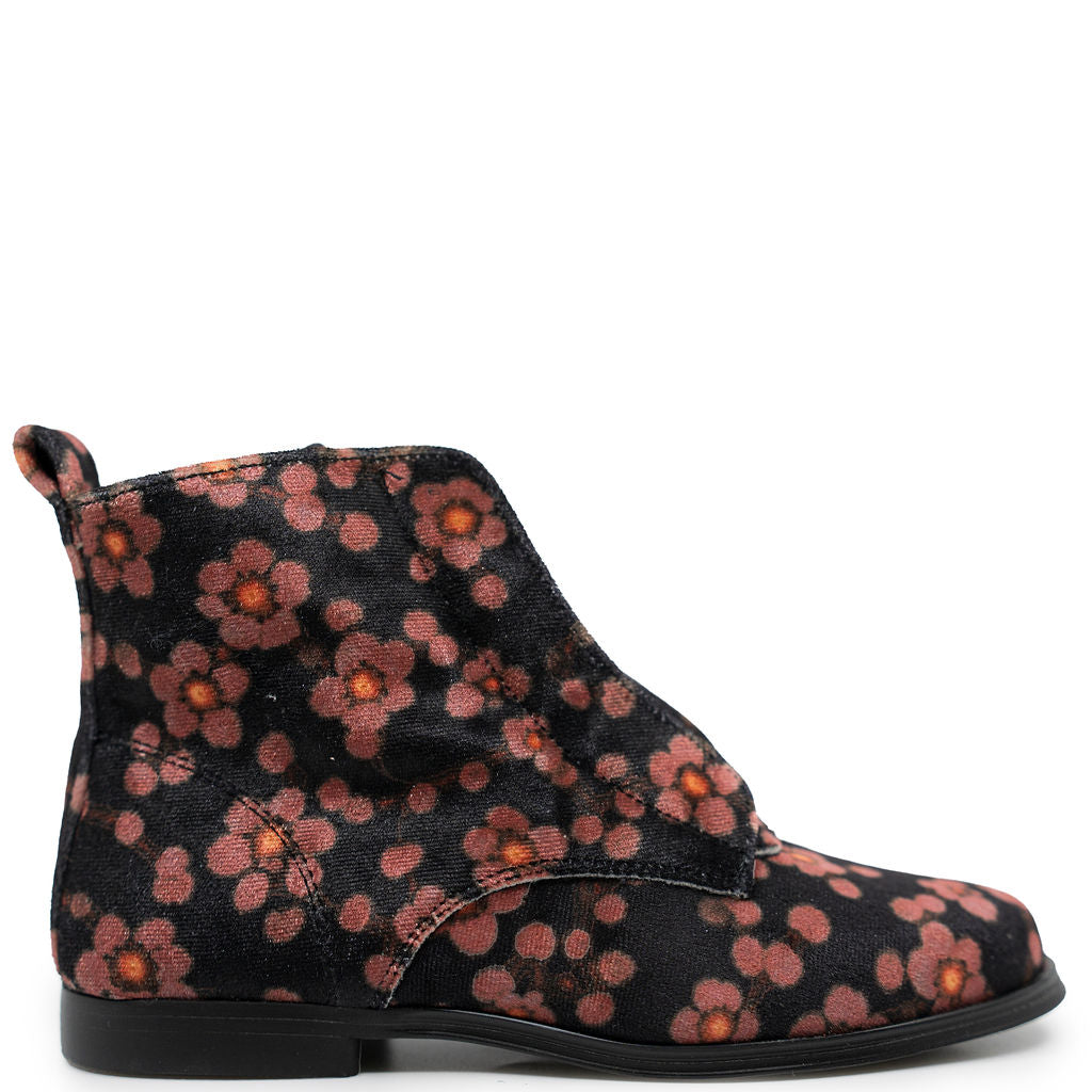 Blublonc Floral Velvet Zipper Boot-Tassel Children Shoes