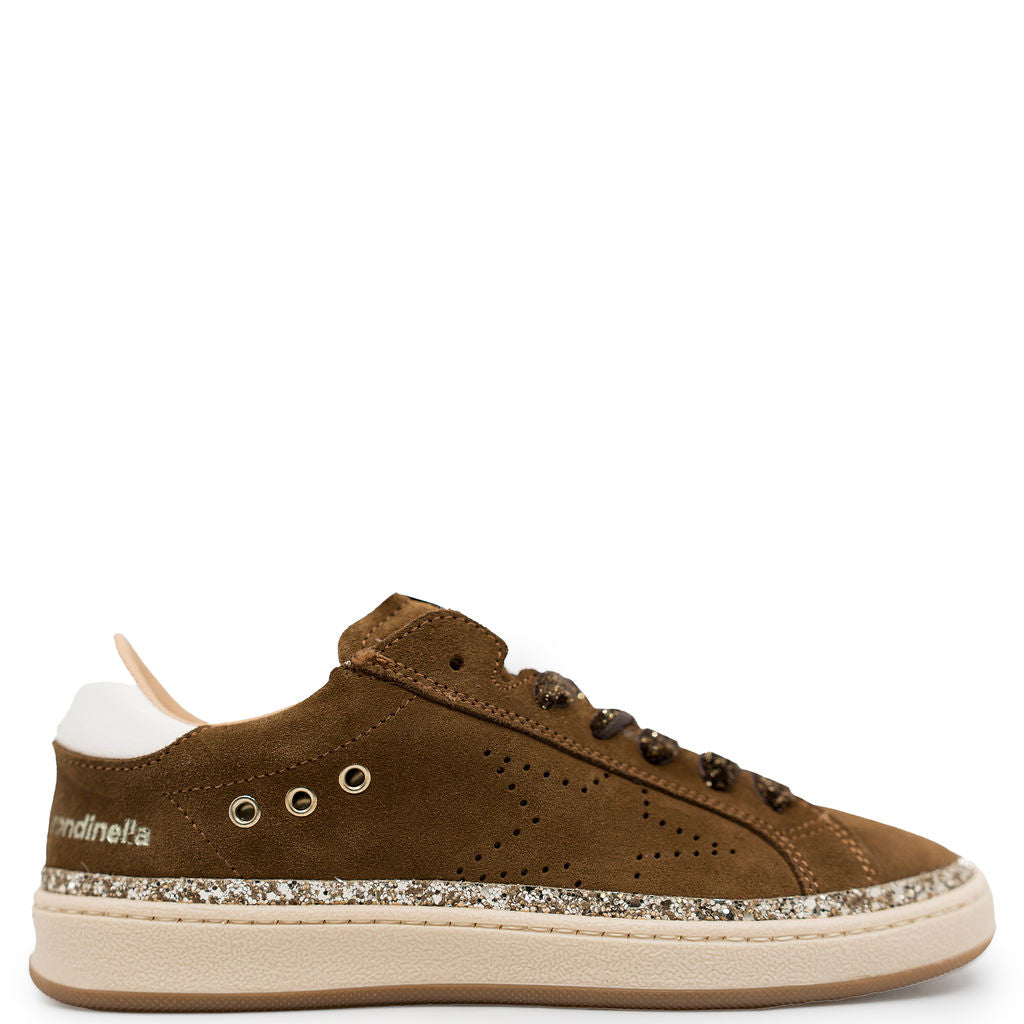Rondinella Brown Suede Zipper Sneaker-Tassel Children Shoes