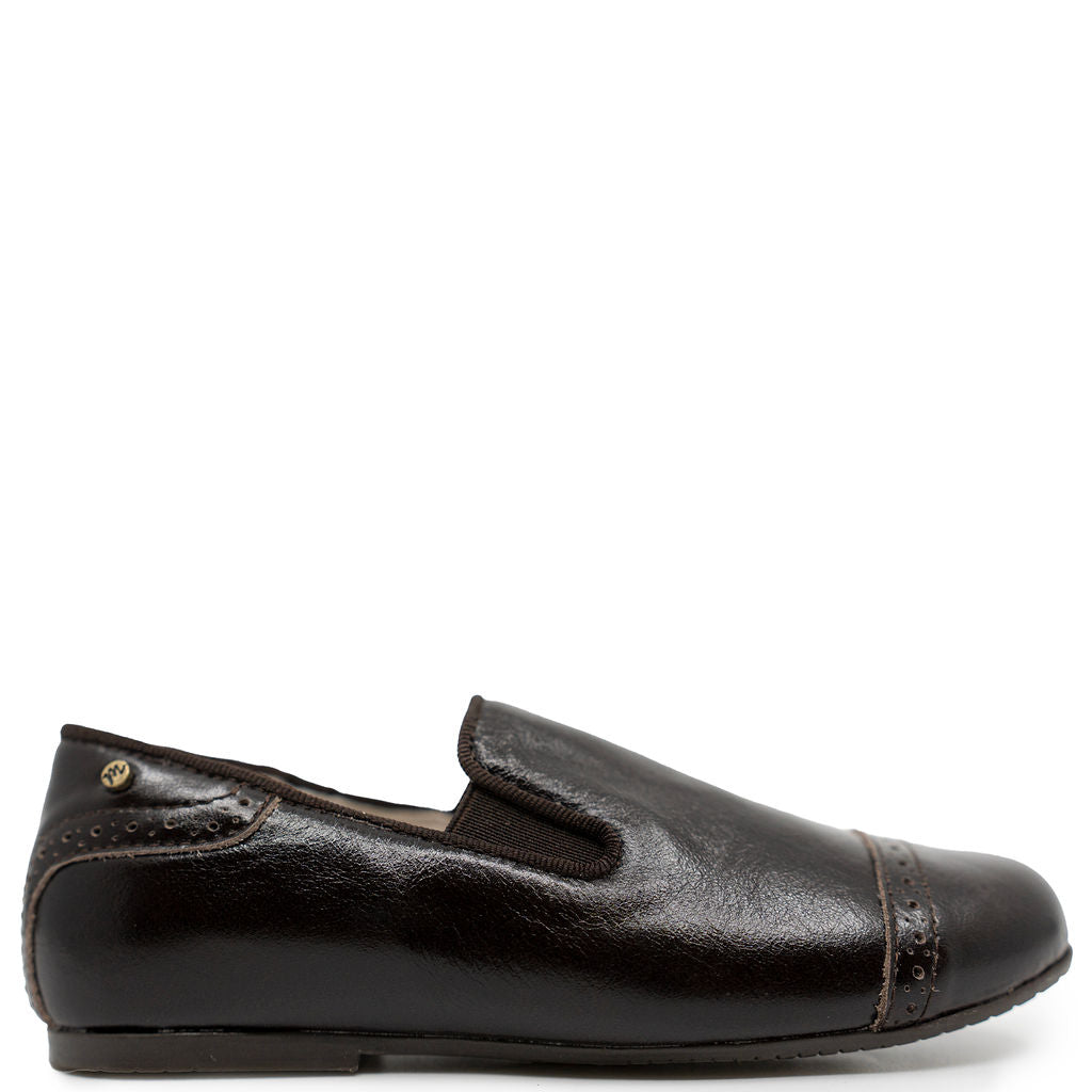 Manuela Espresso Captoe Loafer-Tassel Children Shoes