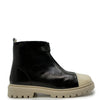 Andanines Black and White Captoe Zipper Bootie-Tassel Children Shoes