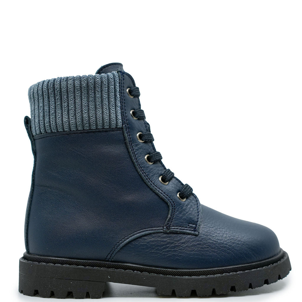 Andanines Navy Jean Boot-Tassel Children Shoes