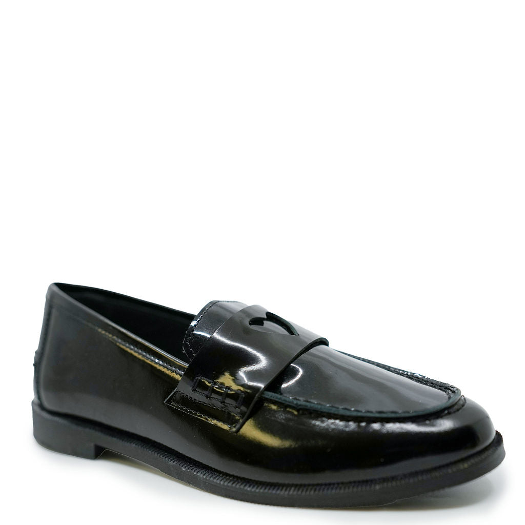 LMDI All Black Heart Loafer-Tassel Children Shoes