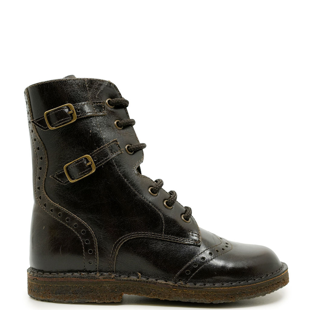 Pepe Chololate Buckle Boot-Tassel Children Shoes