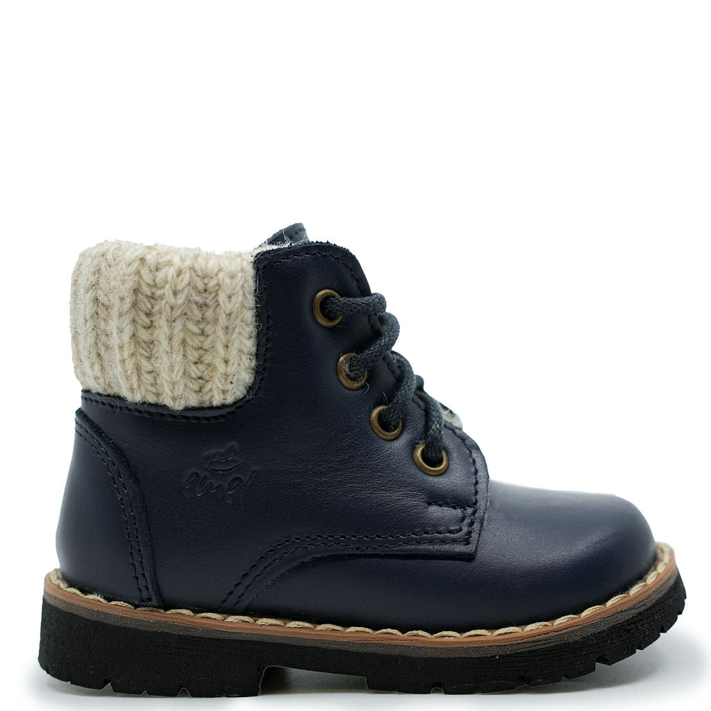 Emel Navy Sweater Baby Boot-Tassel Children Shoes