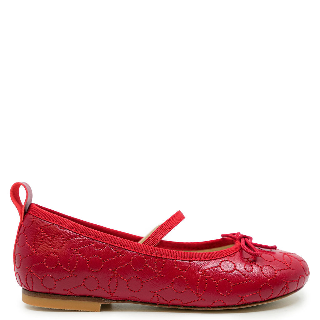 Bonpoint Red Cherry Mary Jane-Tassel Children Shoes
