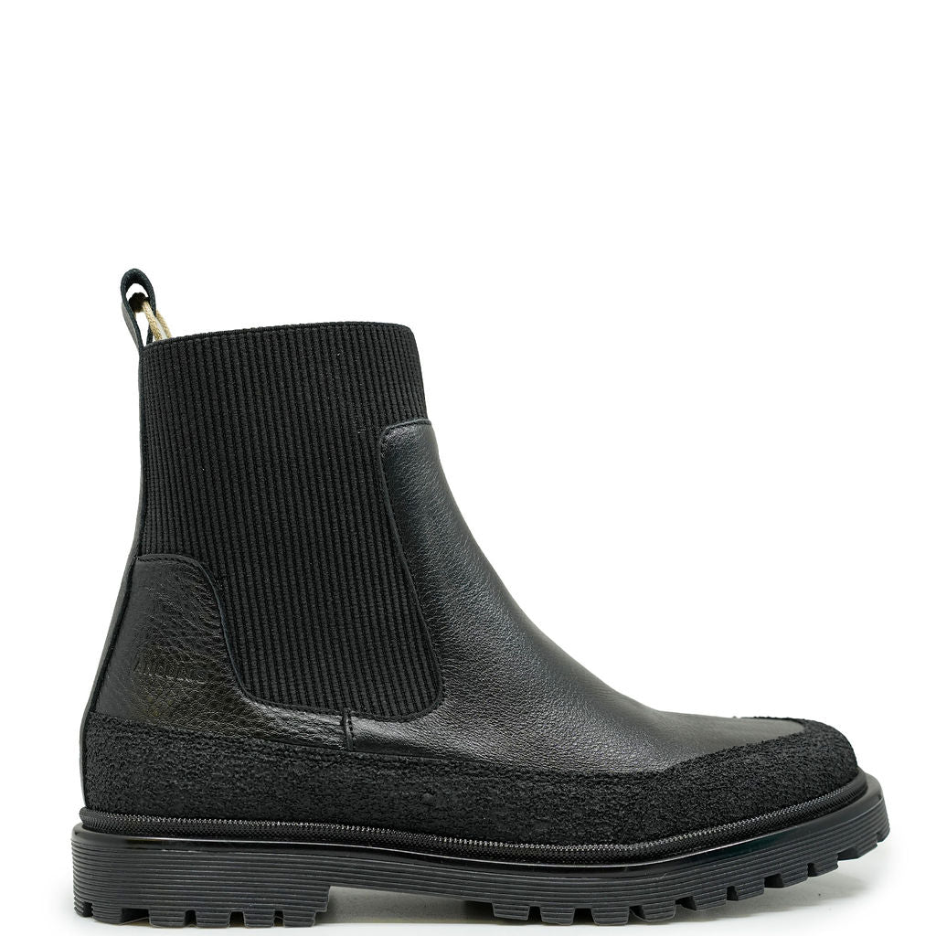 Angulus All Black Combat Boot-Tassel Children Shoes