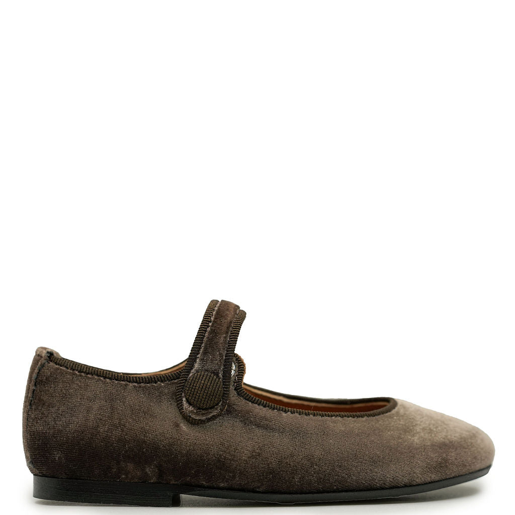 Papanatas Cafe Velvet Mary Jane-Tassel Children Shoes