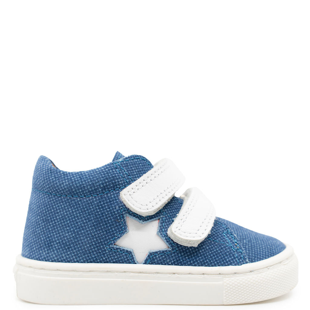 Atlanta Mocassin Denim and White Star Baby Sneaker-Tassel Children Shoes