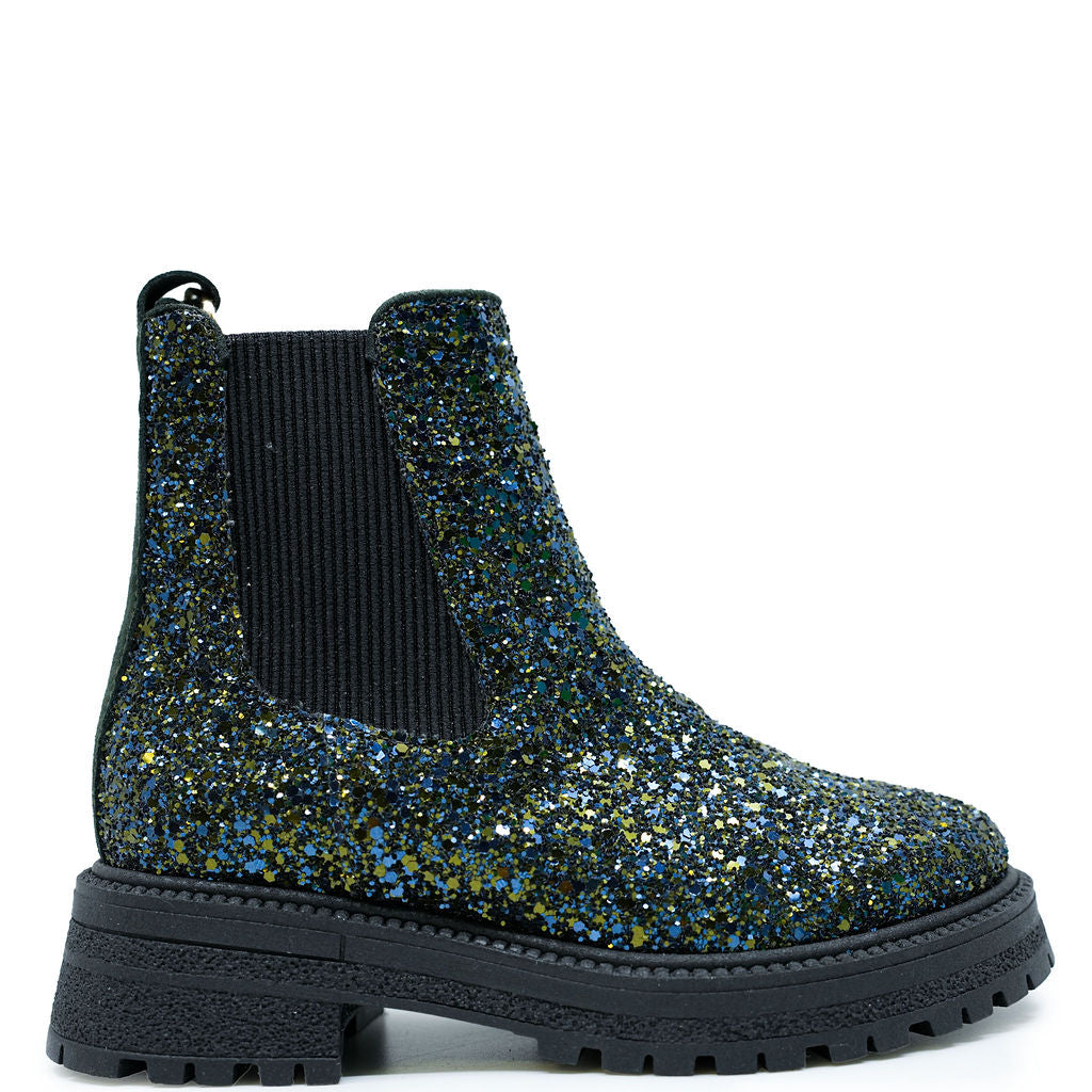 Angulus Teal Glitter Boot Tassel Children Shoes