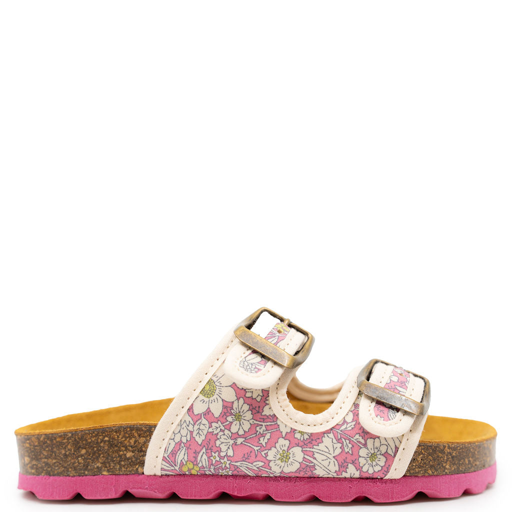 LMDI Pink Liberty Floral Slide-Tassel Children Shoes