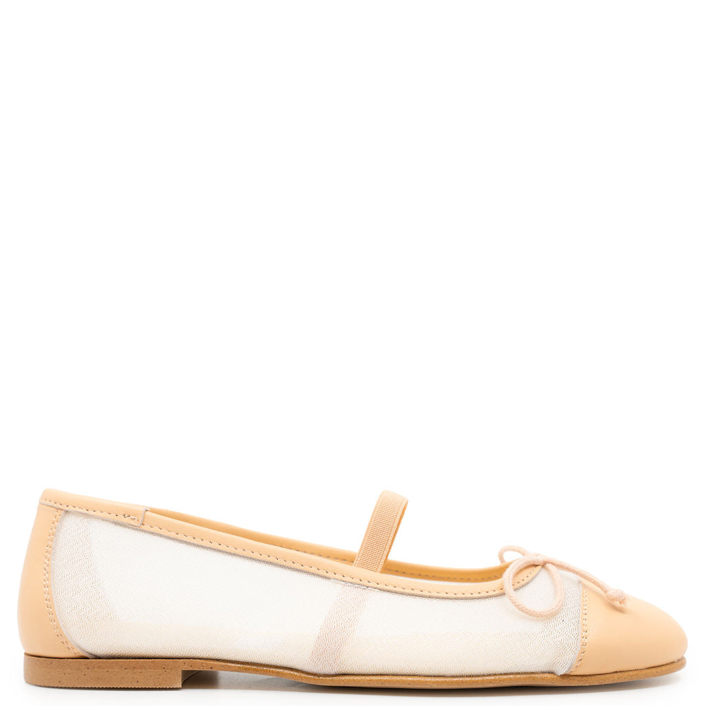 Spain+Co Mesh Skin Captoe Strap Flat-Tassel Children Shoes