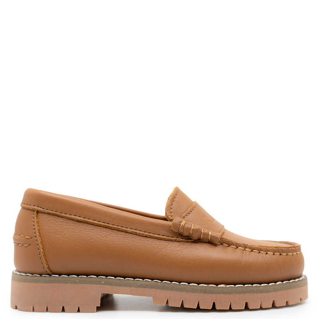 LMDI Light Brown Chunky Penny Loafer-Tassel Children Shoes