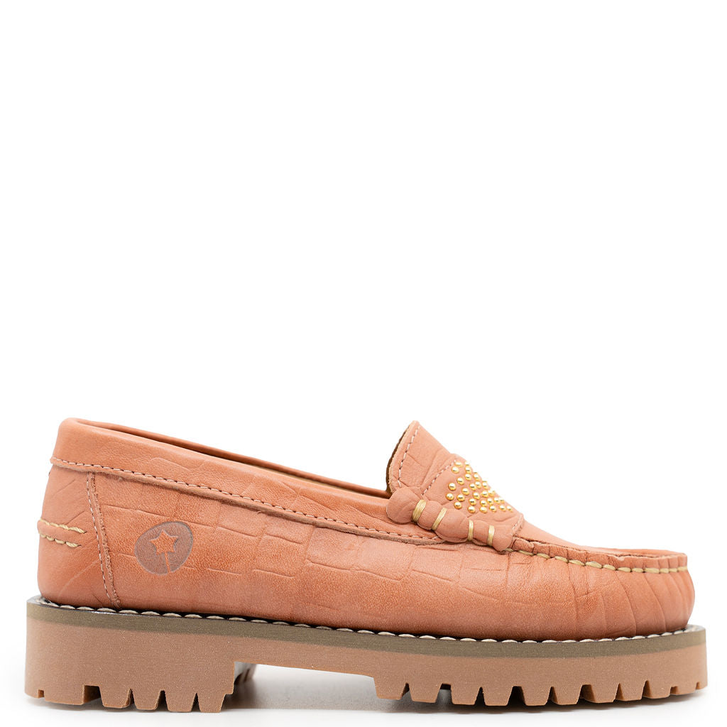 LMDI Salmon Heart Chunky Penny Loafer-Tassel Children Shoes