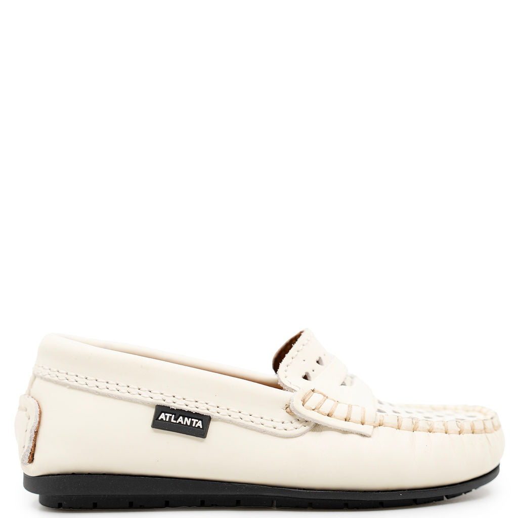 Atlanta Mocassin Ivory Heart Rubber Penny Loafer-Tassel Children Shoes