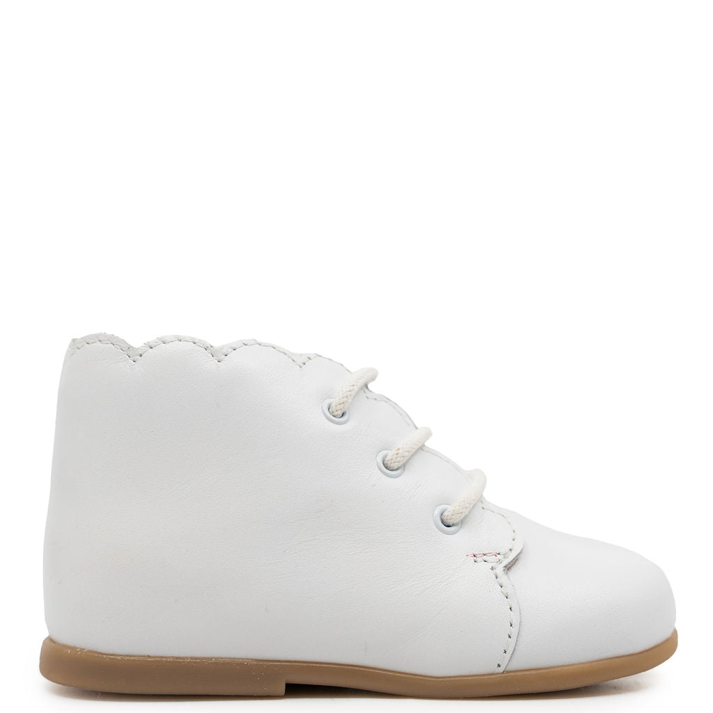 Jacadi White leather Scalloped Baby Bootie-Tassel Children Shoes