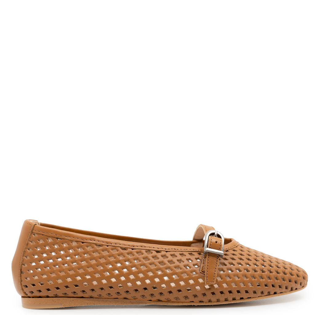 Blublonc Cuero Perforated Strap Flat-Tassel Children Shoes