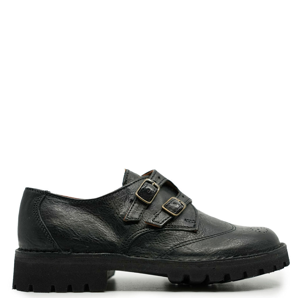 Pepe Black Monk Shoe-Tassel Children Shoes