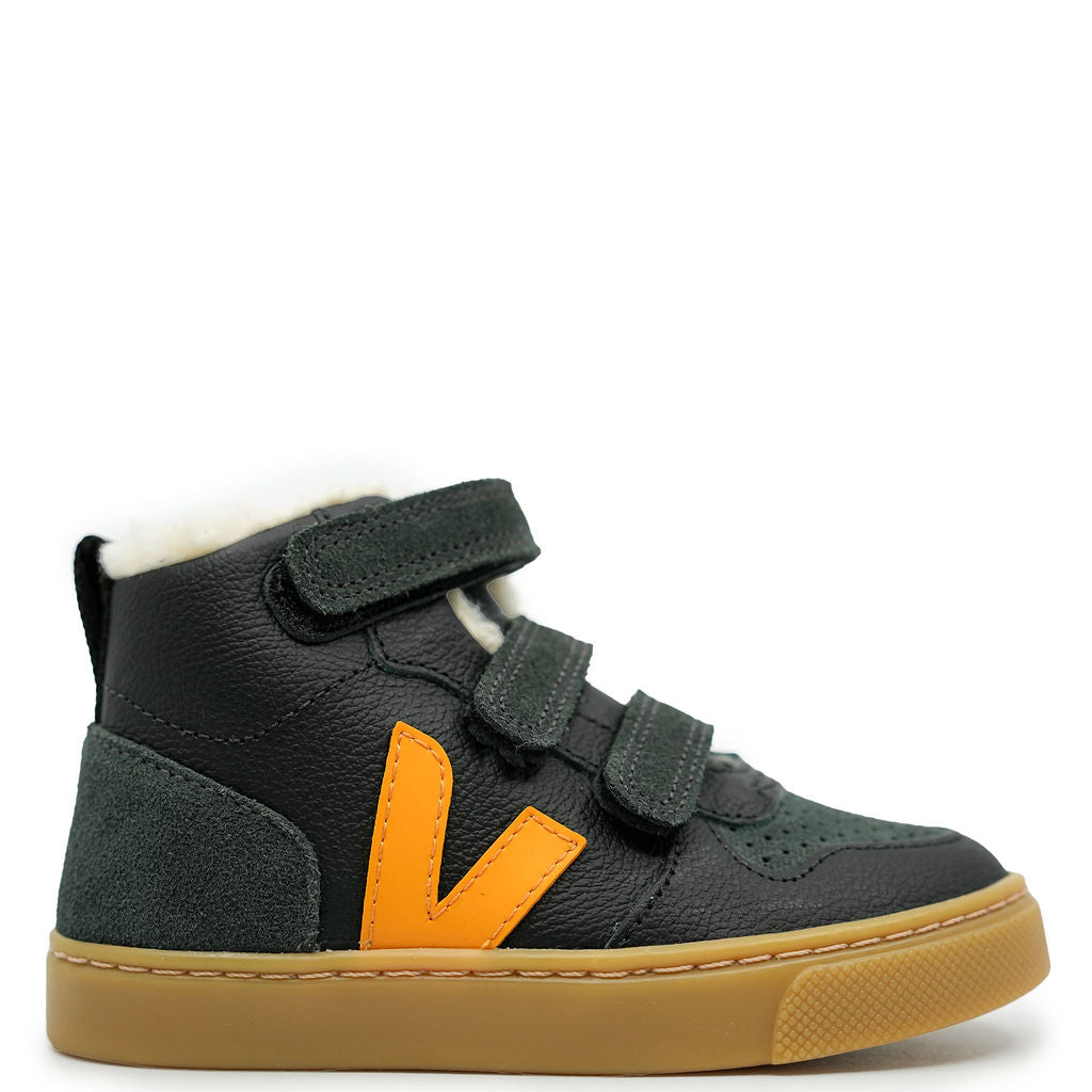 Veja Black Grafite Fur Mid Top Sneaker-Tassel Children Shoes