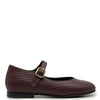Blublonc Burgundy Pressed Mary Jane-Tassel Children Shoes