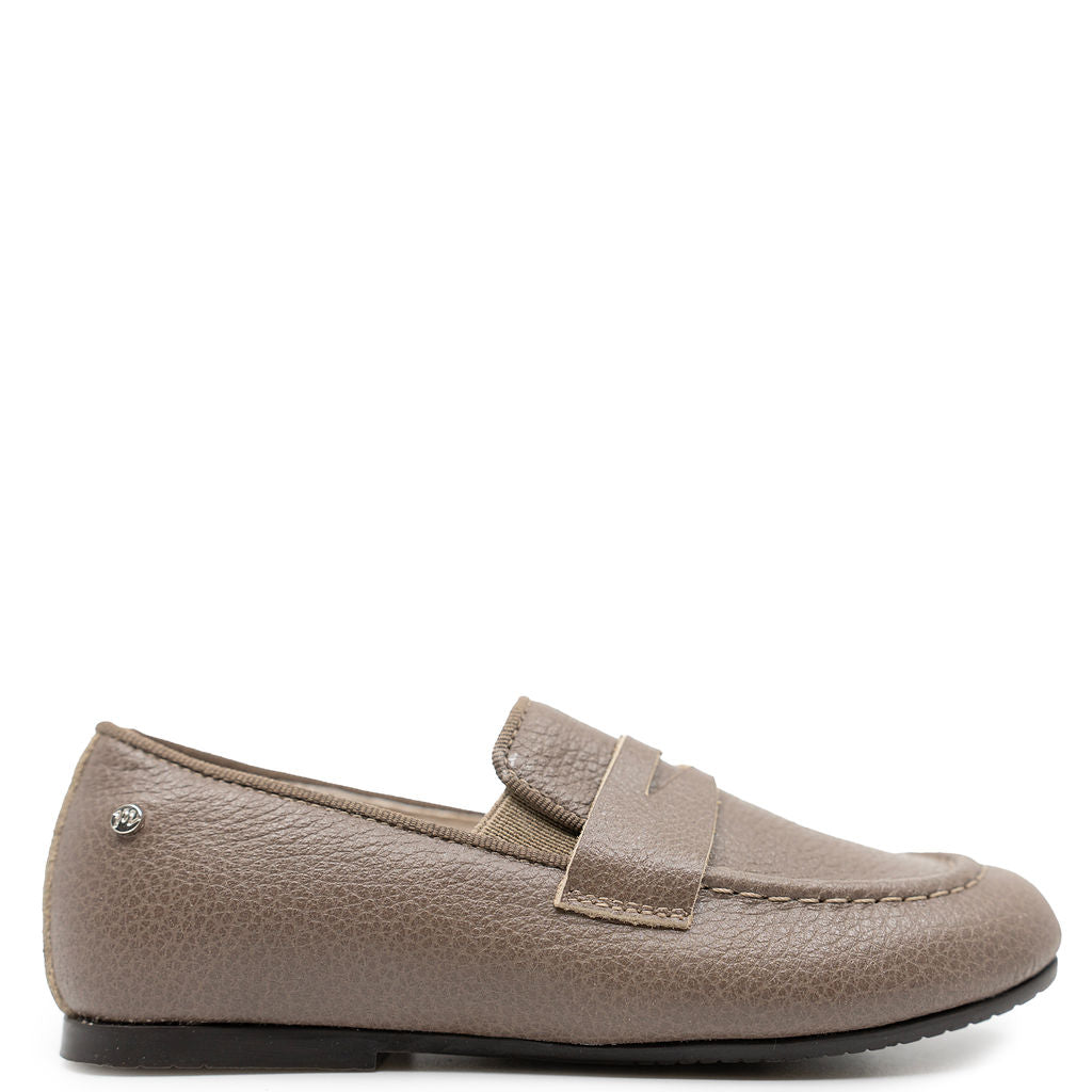 Manuela Stone Leather Smoking Loafer-Tassel Children Shoes