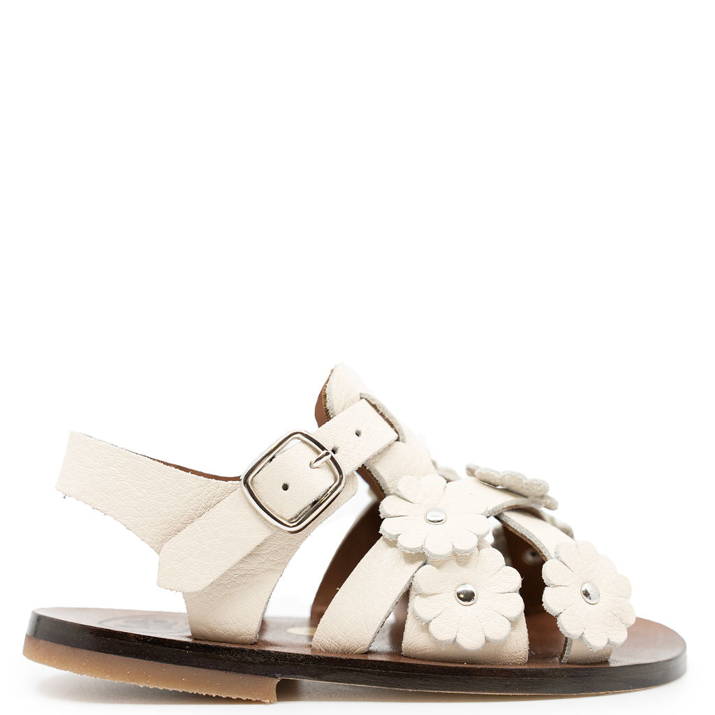 pepe  Pepe Milk Flower Criss Cross Sandal - Tassel Children Shoes