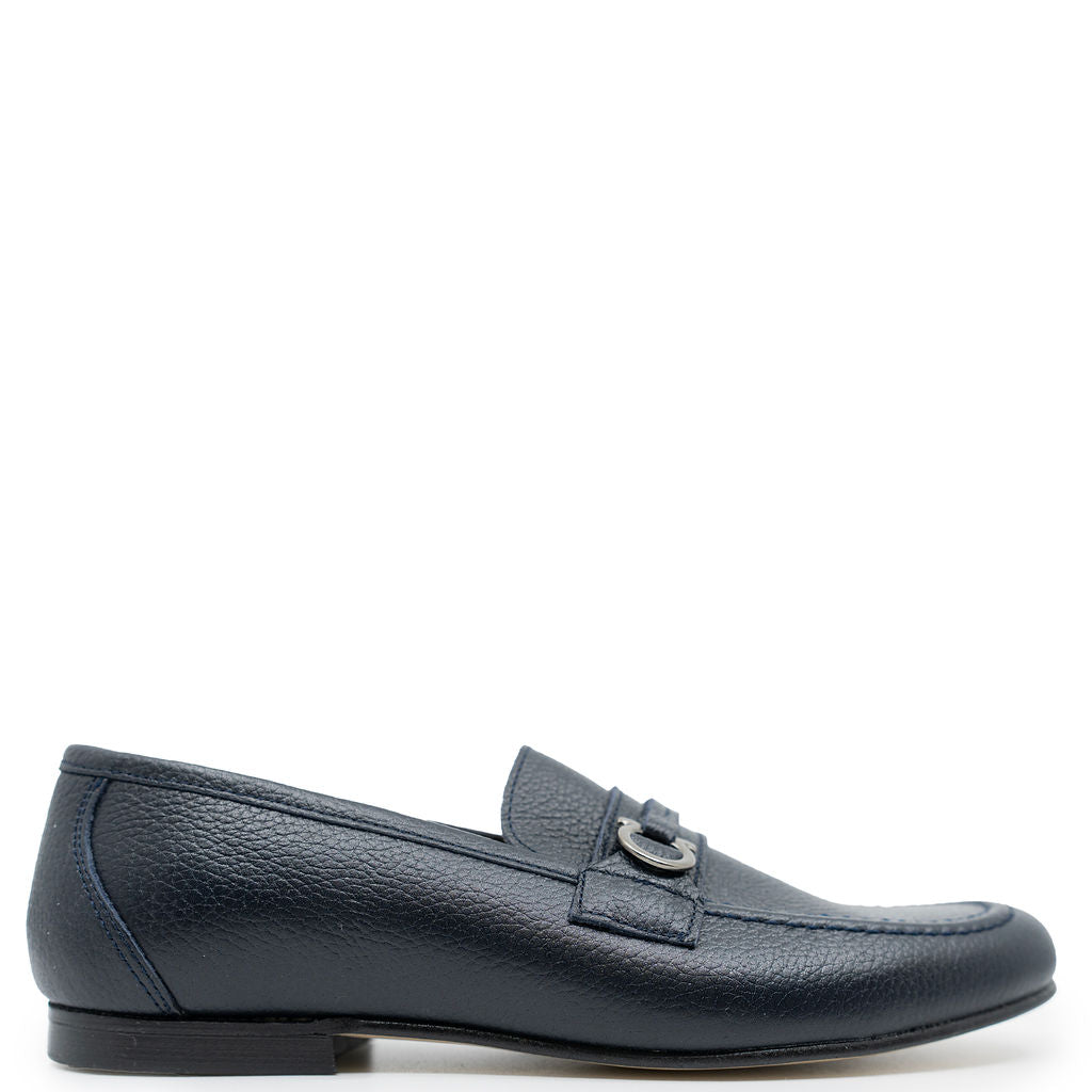 Spain+Co Navy Pebbled Toggle Dress Loafer-Tassel Children Shoes