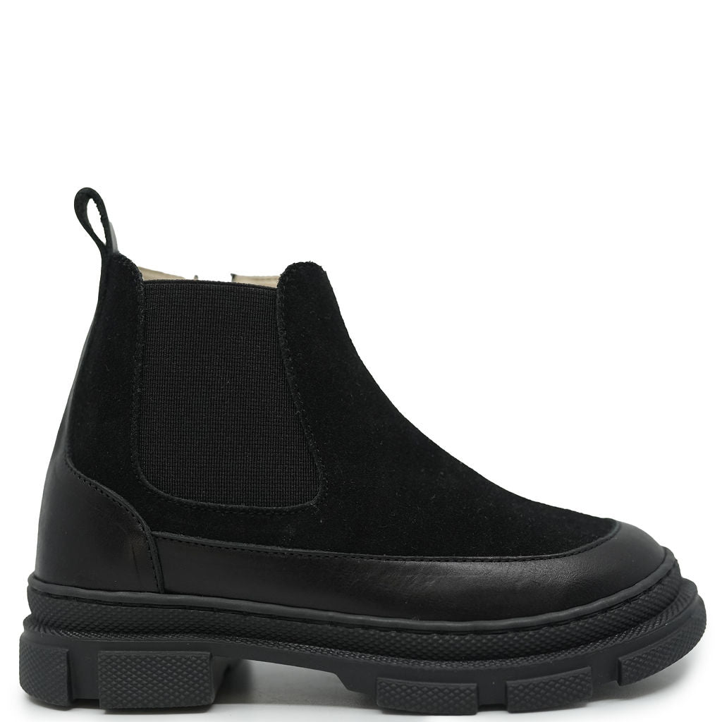 Babywalker Black Suede and Leather Bootie-Tassel Children Shoes