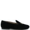 Spain+Co Black Velvet Embroidred Smoking Loafer-Tassel Children Shoes