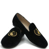 Spain+Co Black Velvet Embroidred Smoking Loafer-Tassel Children Shoes