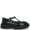 Papanatas Navy Patent T Strap-Tassel Children Shoes