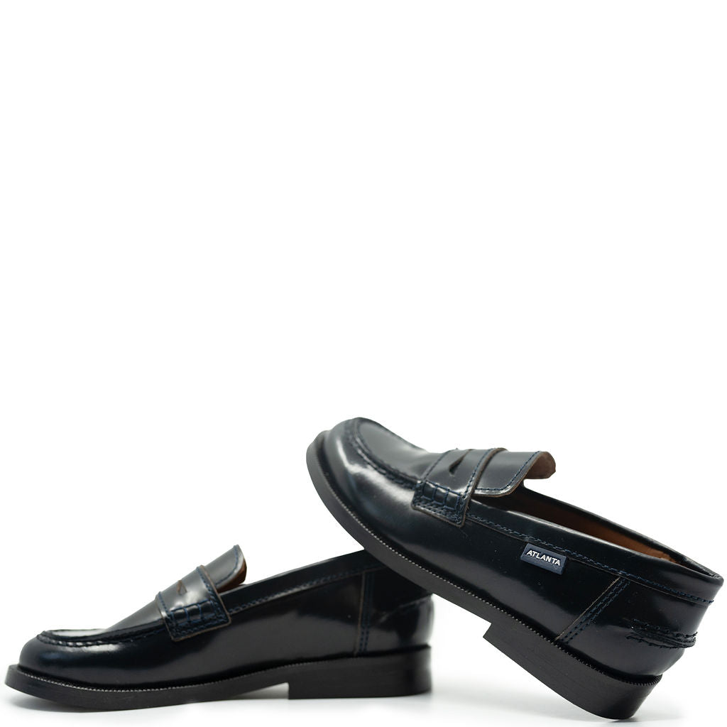 Atlanta Mocassin Navy Florentic Penny Shoe-Tassel Children Shoes