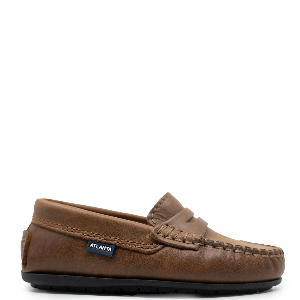 Atlanta Mocassin Vintage Camel Penny Loafer-Tassel Children Shoes