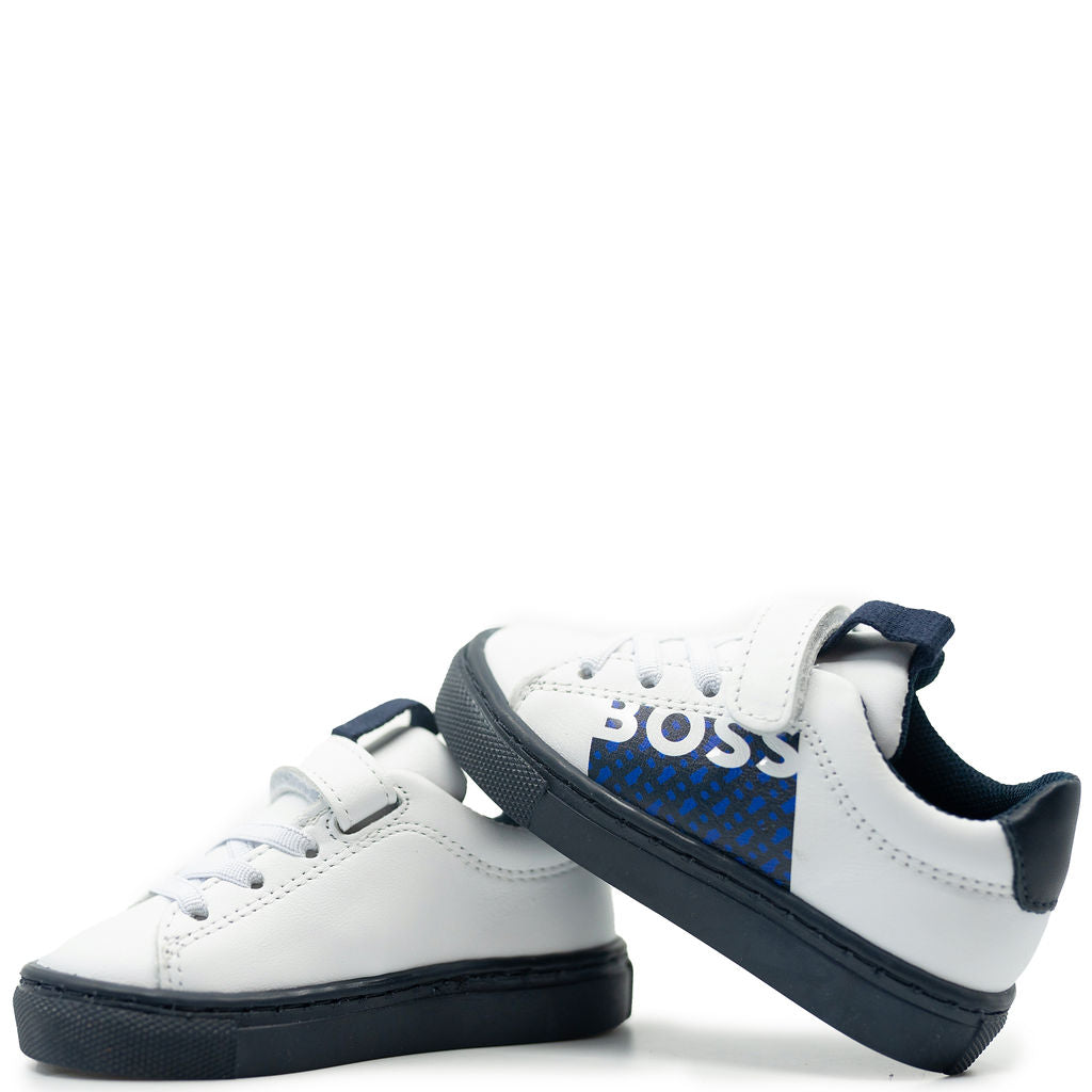 Genoplive Mangle Oxide Hugo Boss White and Navy Baby Sneaker - Tassel Children Shoes