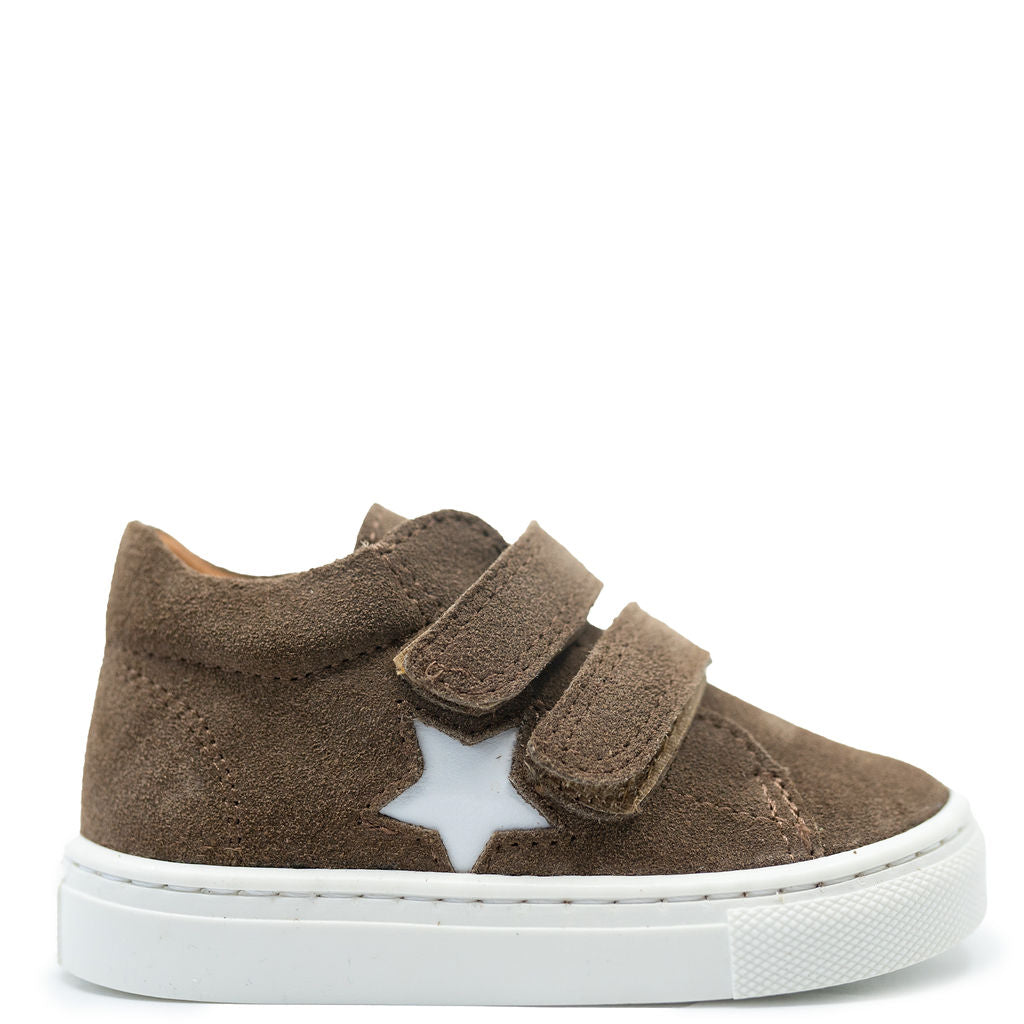 Atlanta Mocassin Taupe Star Velcro Baby Sneaker-Tassel Children Shoes